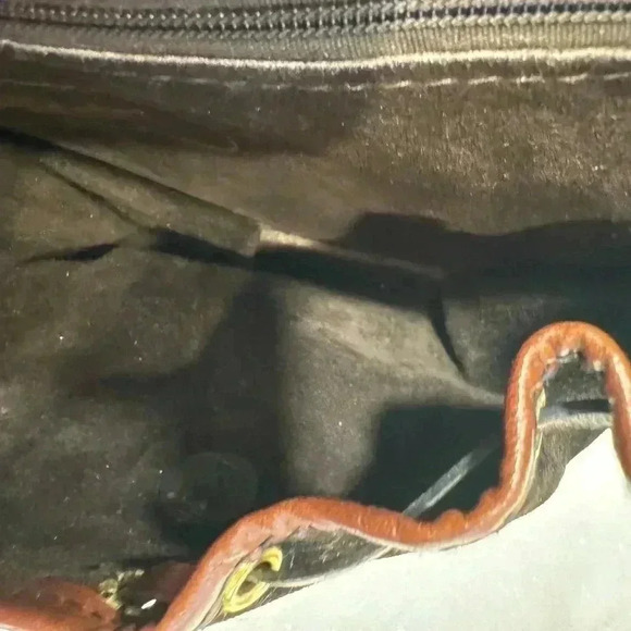 Fortuna brown croc embossed suede & leather small crossbody bag. - Picture 9 of 16